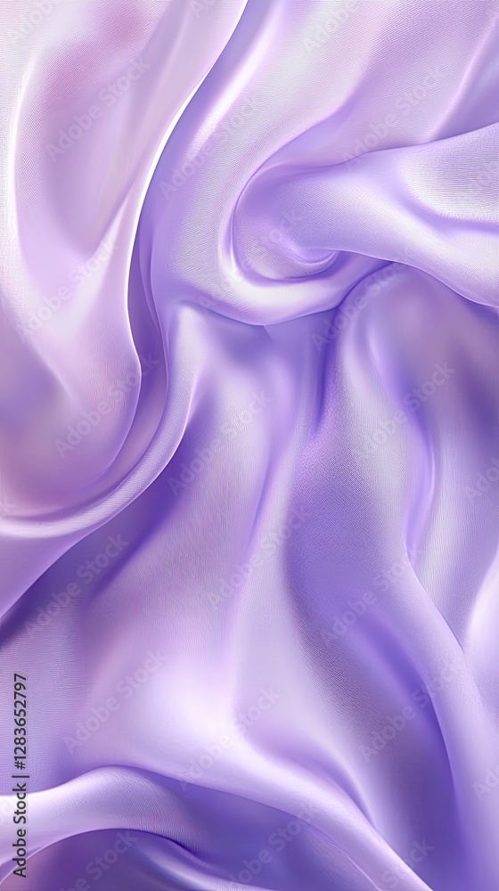 Obraz premium Soft Lavender Fabric: A close-up shot of flowing, soft lavender fabric, with elegant folds and drapes, creating a sense of luxury and tranquility.