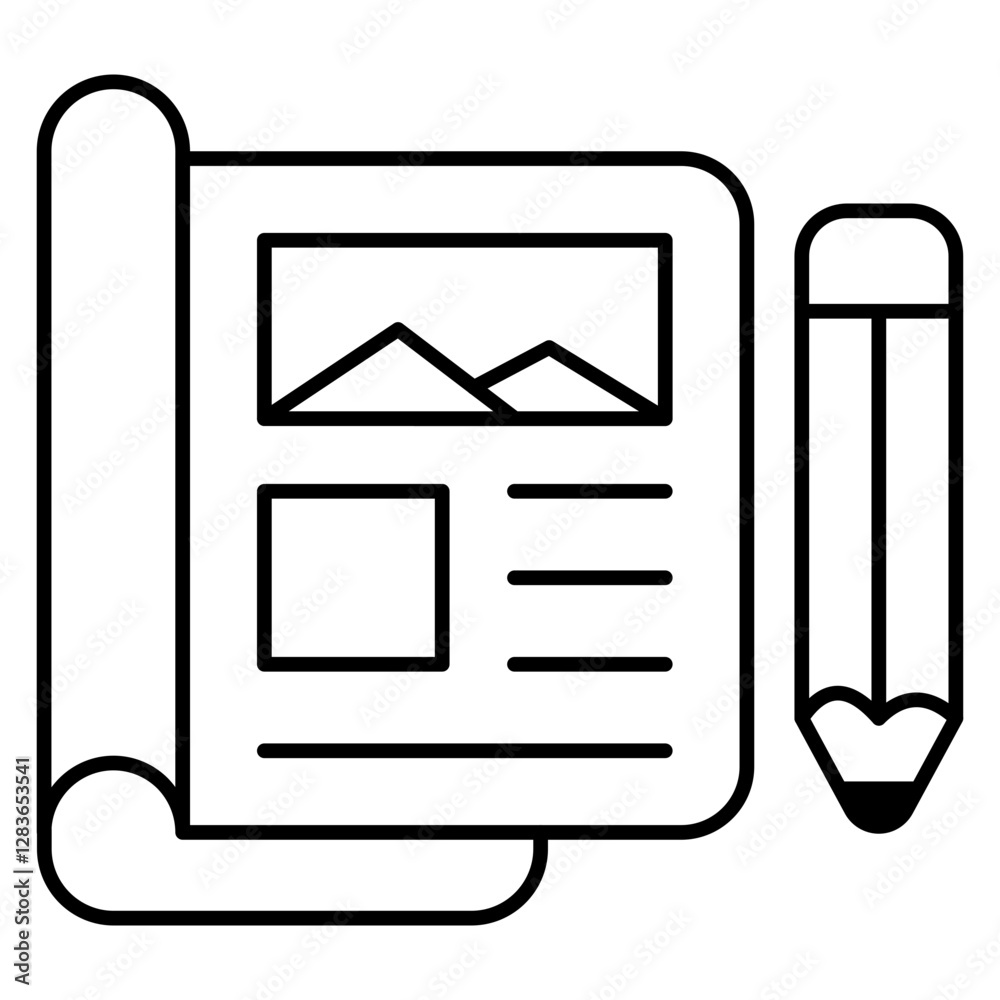 Fototapeta premium Trendy design icon of page layout