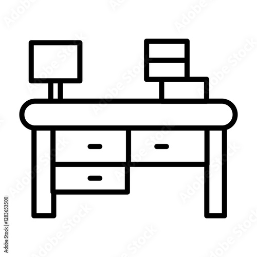 Work Table Vector Line Icon Design for personal and commercial use