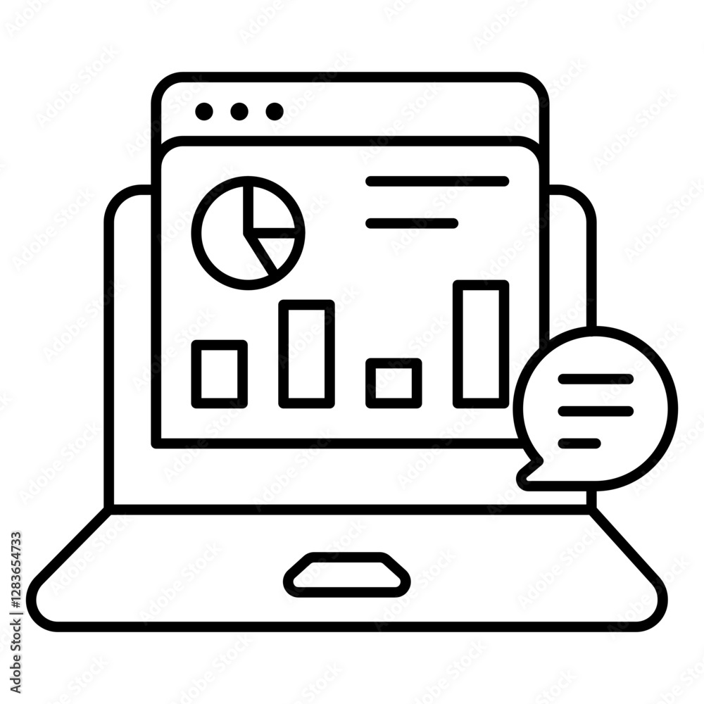 A colored design icon of online statistics A colored design icon of online statistics