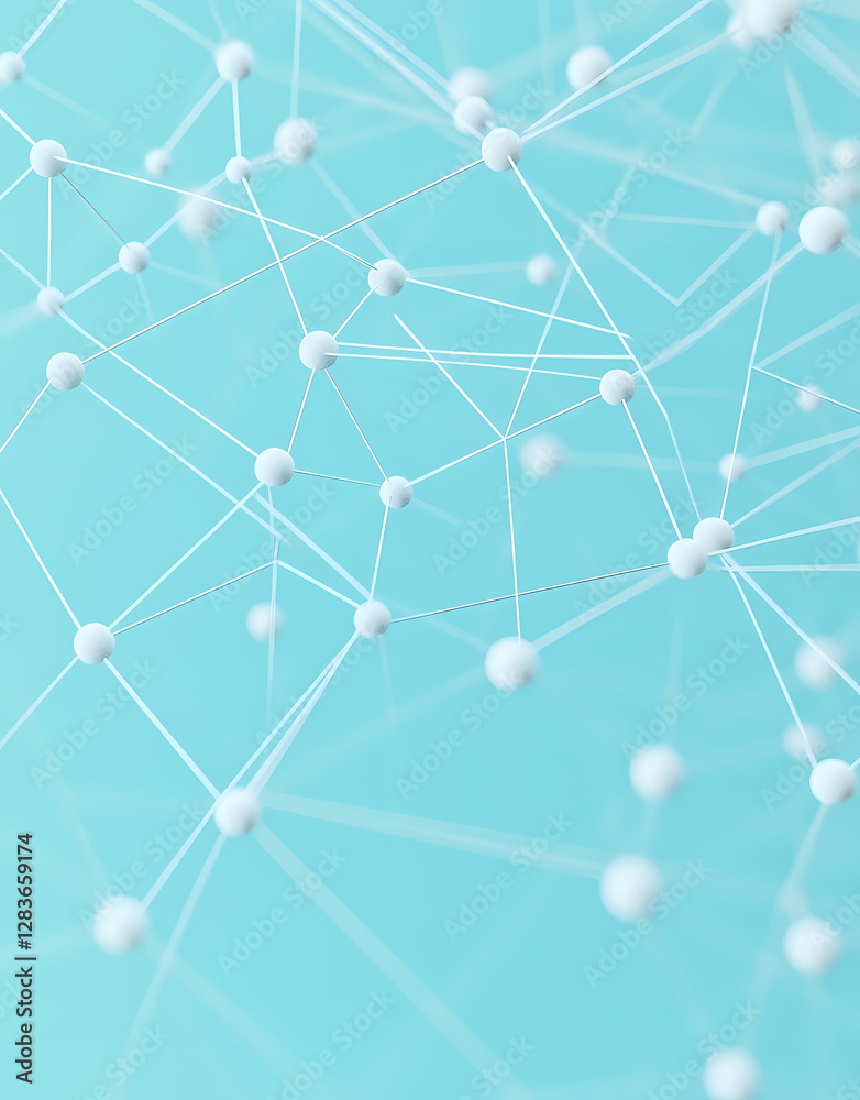 A network of interconnected nodes and lines representing digital connections, with white squares on a blue background A network of interconnected nodes and lines representing digital connections, with white squares on a blue background