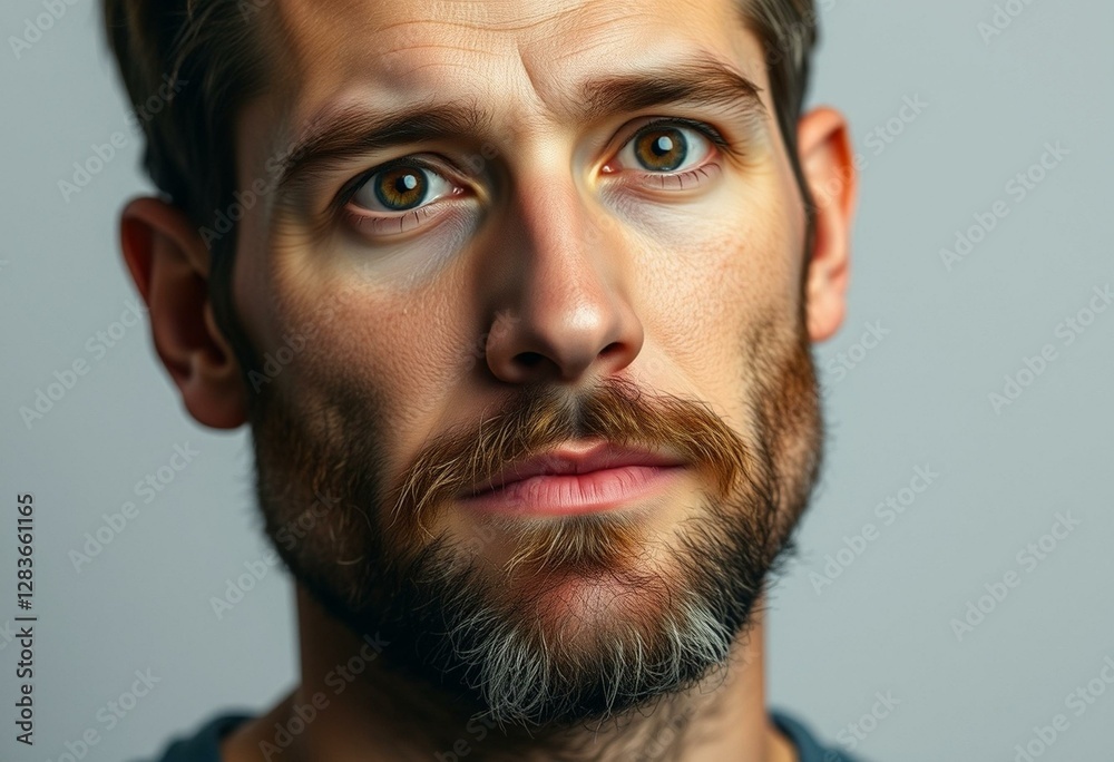 Portrait of a thoughtful man with stubble Portrait of a thoughtful man with stubble