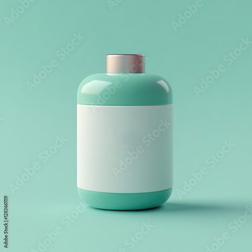 Bottle is a minimalist picture of a container and its label photo