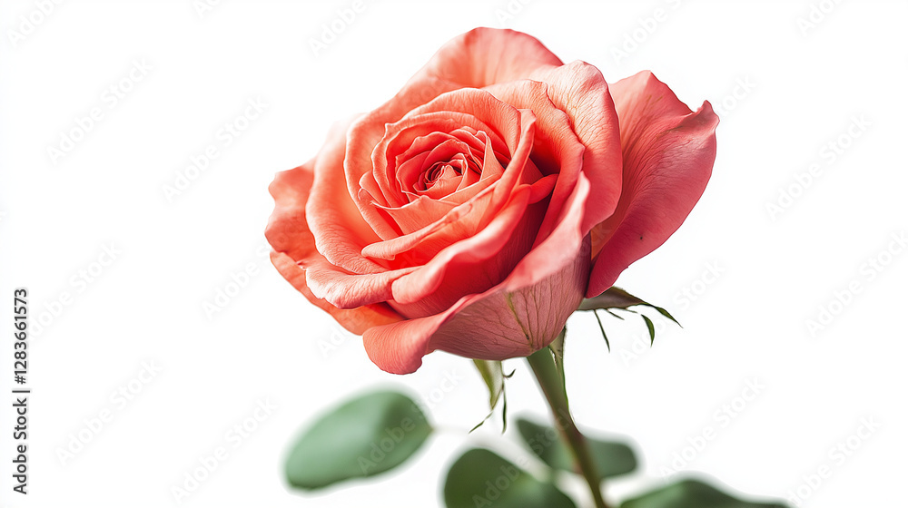 red rose isolated on white background, single red rose, flower red rose isolated on white background, single red rose, flower