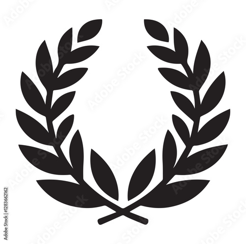 Minimal laurel sign vector silhouette SH