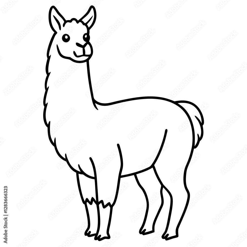 Llama Outline Modern Vector Art Llama Outline Modern Vector Art