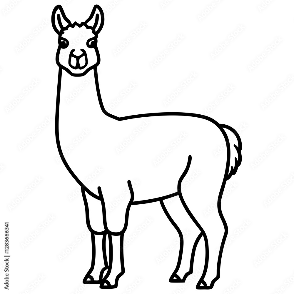Llama Outline Modern Vector Art Llama Outline Modern Vector Art
