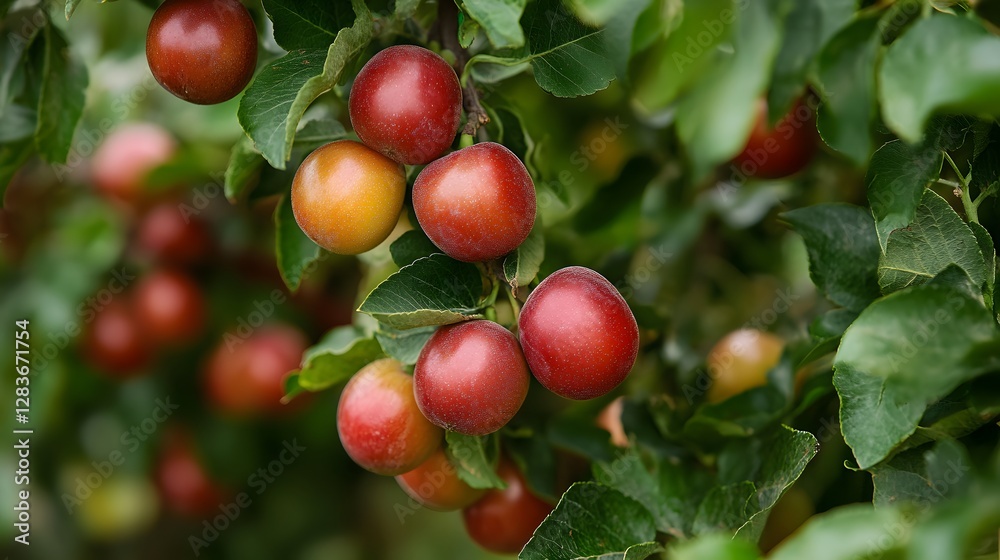 Obraz premium Jujube tree with a bunch of growing mature Jujube