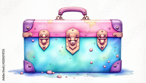 Colorful pastel toolbox illustration with metal latches on a white background, perfect for DIY projects, crafts or educational blogs