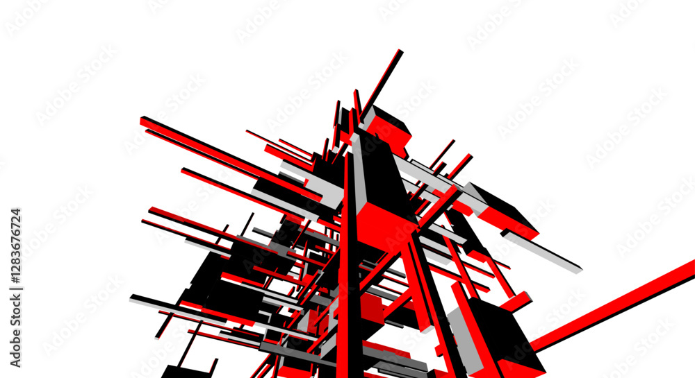 Fotografía Suprematist Geometric Architectural Forms
