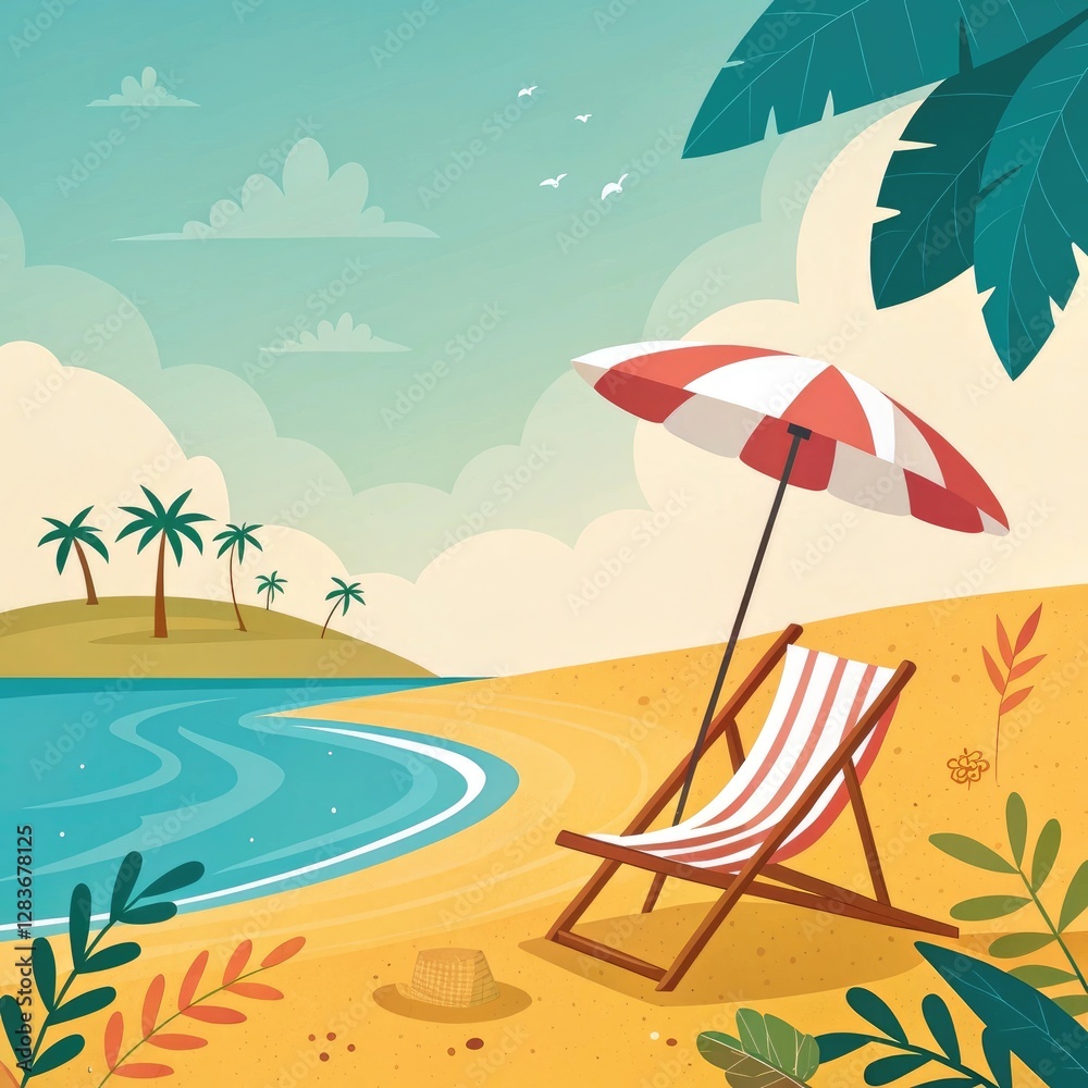 Obraz premium Beach Vacation: Relaxing Summer Paradise