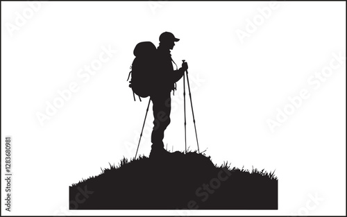 silhouette of a man with a backpack