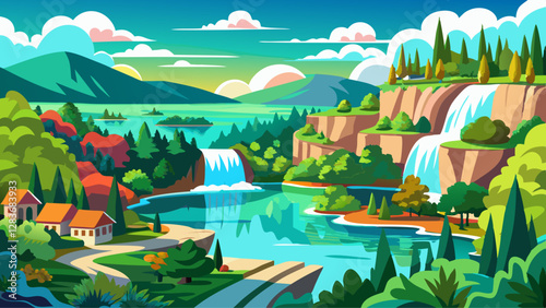 beautiful view over plitvice lakes, Croatia