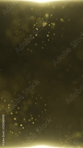 Vertical Looping Gold Particles Background