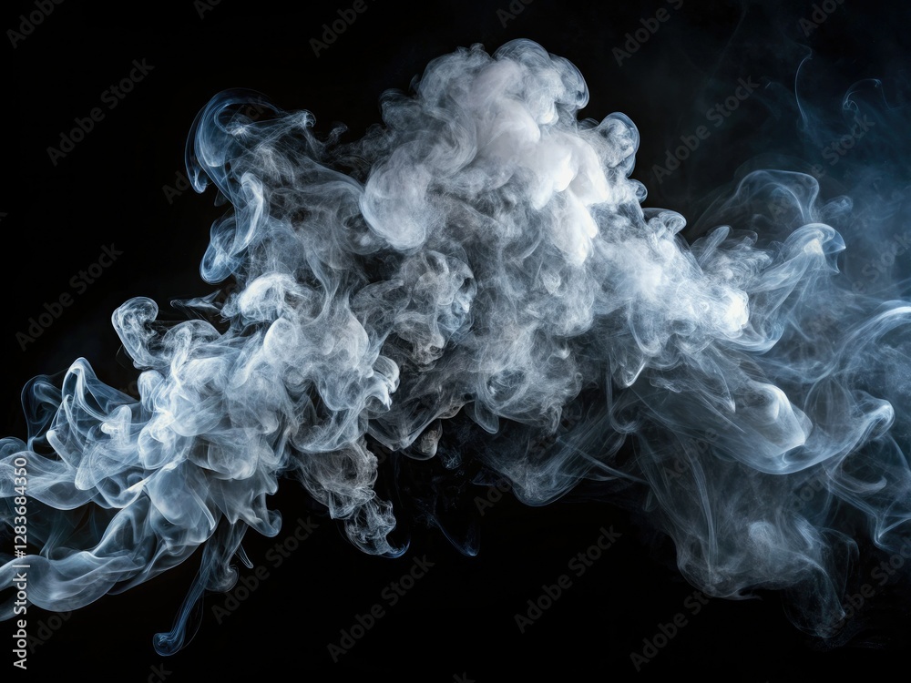 Obraz premium Abstract smoke art: dark smoke images on a black background form an ethereal, artistic design.