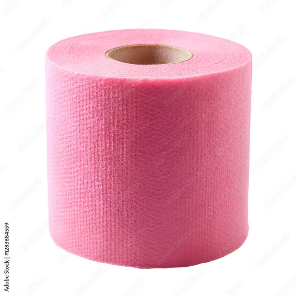 Pink tissue paper roll isolated on transparent background Pink tissue paper roll isolated on transparent background