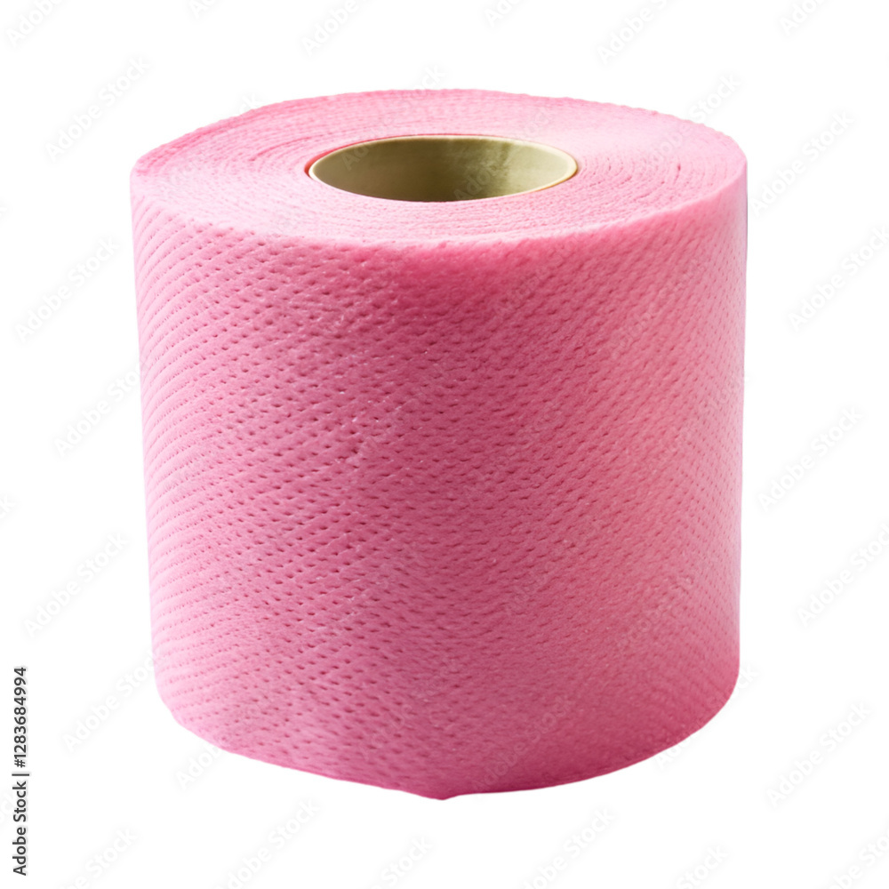 Pink tissue paper roll isolated on transparent background Pink tissue paper roll isolated on transparent background