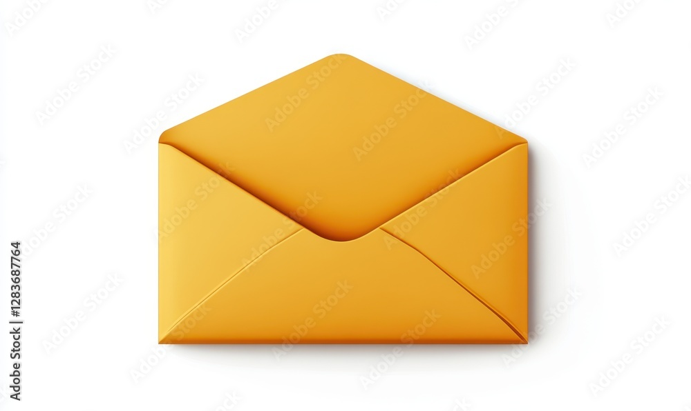 an open yellow envelope isolated an open yellow envelope isolated