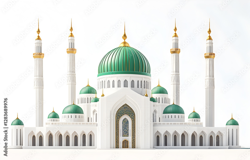 Obraz premium Elegant Mosque Architecture with Islamic Calligraphy Design