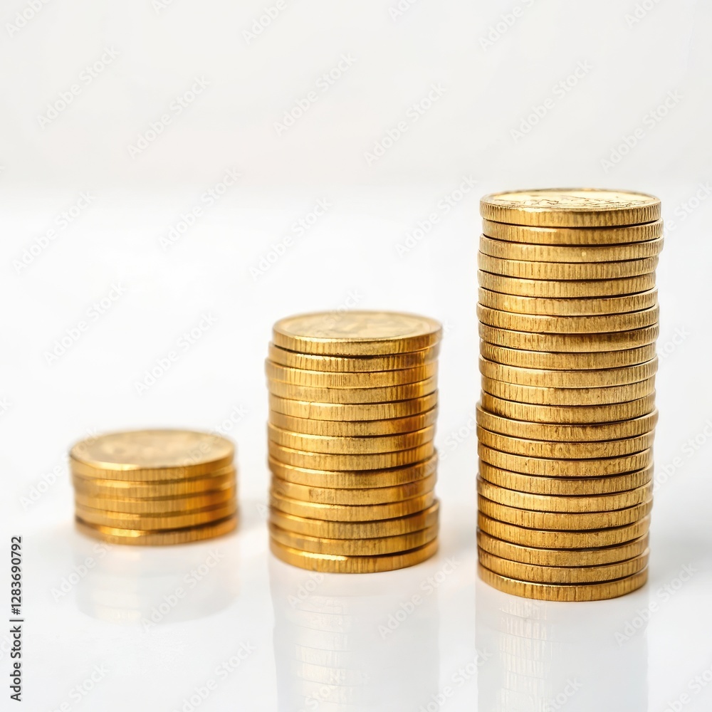 Gold Coins Stack: Wealth, Finance, Investment Gold Coins Stack: Wealth, Finance, Investment
