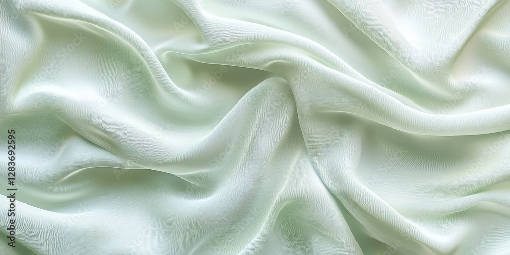 Obraz premium Beautiful white silk fabric with soft folds and a subtle sheen