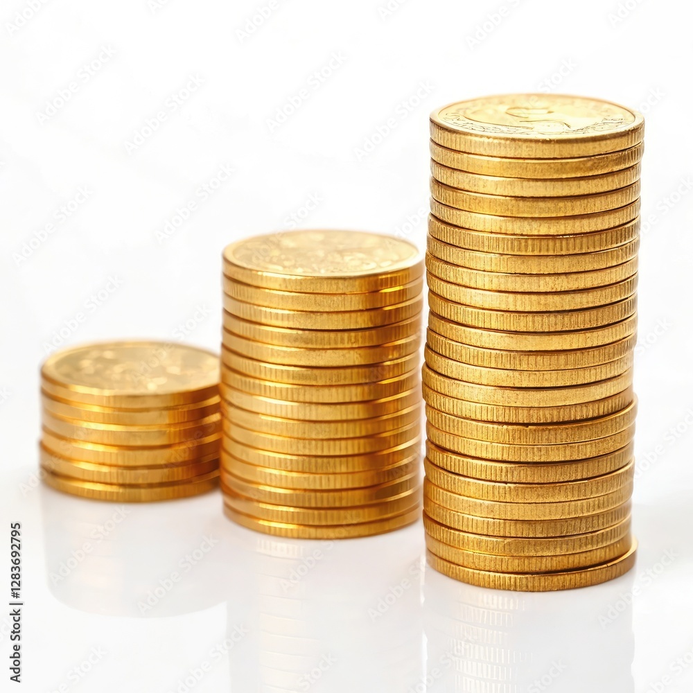 Gold Coins Stack: Wealth, Finance, Investment Gold Coins Stack: Wealth, Finance, Investment