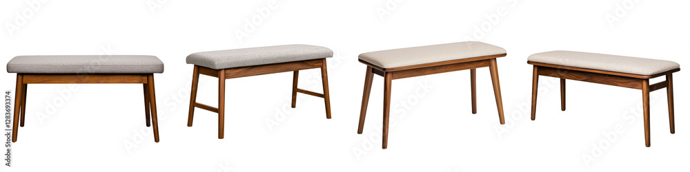 Empty wooden benches and tables showcased in a modern minimalist home interior design The clean Empty wooden benches and tables showcased in a modern minimalist home interior design The clean