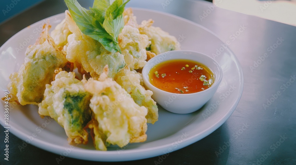 Crispy Vegetable Fritters with Sweet and Sour Sauce - A Culinary Delight Crispy Vegetable Fritters with Sweet and Sour Sauce - A Culinary Delight