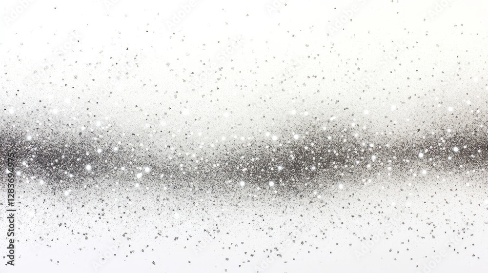 Obraz premium Silver Glitter Falling Against a Soft White Background