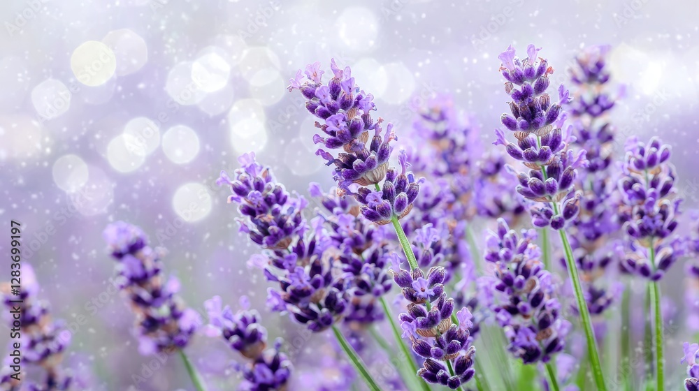 Naklejka premium Lavender Flowers in Soft Light Background
