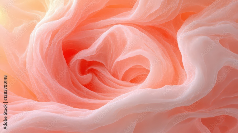 Fototapeta premium Swirling Pink and Peach Fabric Texture with Glitter