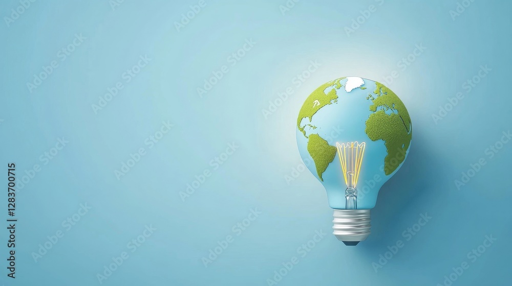 Earth in a light bulb concept representing sustainability and innovation Earth in a light bulb concept representing sustainability and innovation