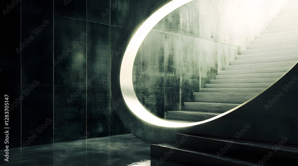 Fototapeta premium un miroir original dans une ambiance épique, intérieur, décoration, design, architecture