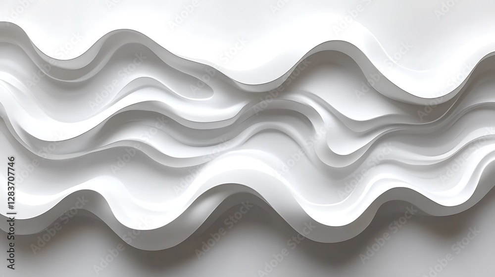 3D White Wave Wall Panel Texture 3D White Wave Wall Panel Texture