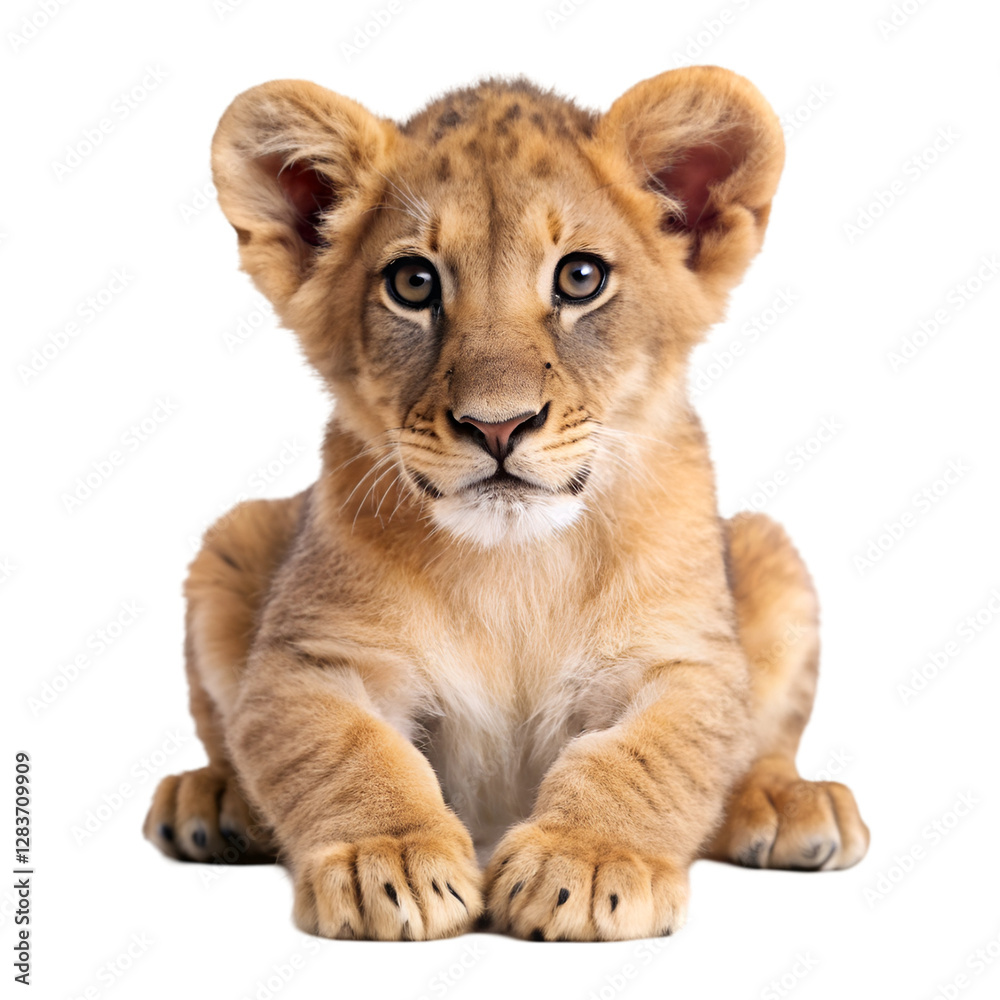 Lion cub isolated on transparent background Lion cub isolated on transparent background