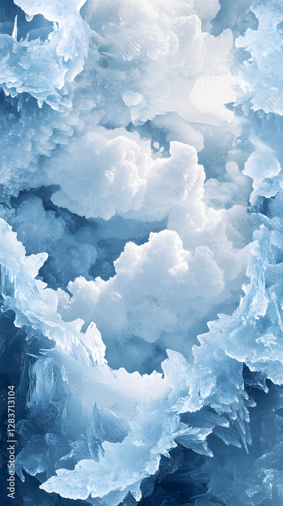 Obraz premium A sea of ice and snow, close-up view 