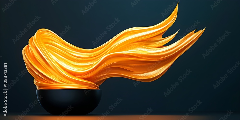 A rich anti-aging cream infused with gold nanoparticles, featuring a smooth golden texture swirling mid-air.