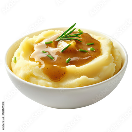 Wallpaper Mural Creamy mashed potatoes with savory gravy and herbs , Food, isolated on transparent background Torontodigital.ca