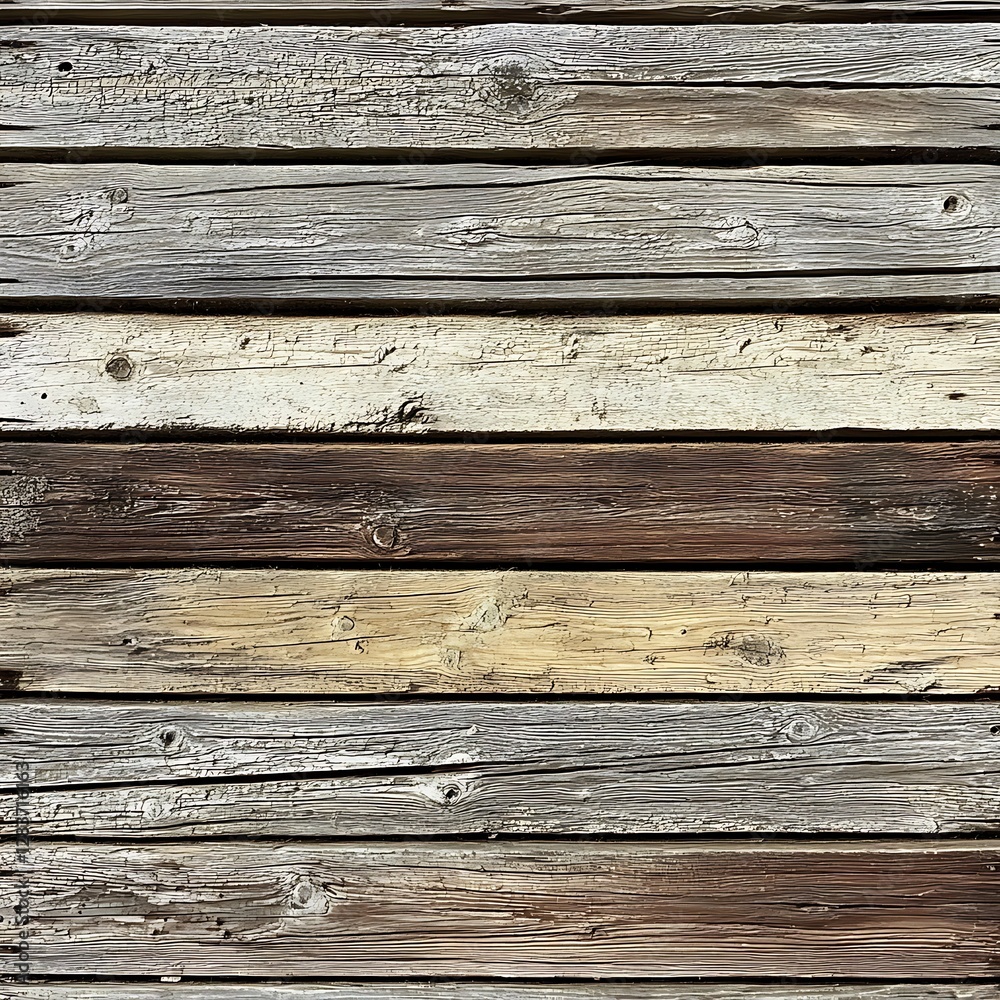 Obraz premium Weathered Wooden Plank Texture Ai Generative Top View