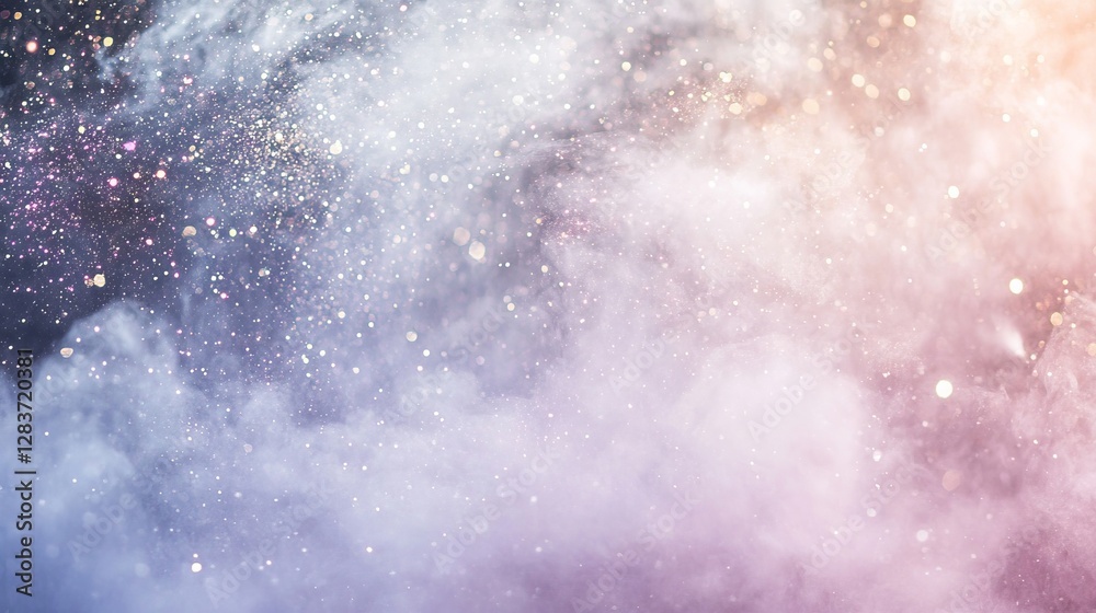 Fototapeta premium Ethereal Background of Soft Pastel Hues and Glittering Particles