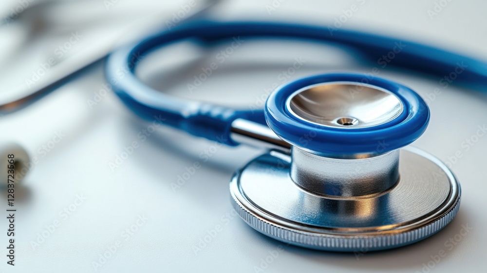 Close-up medical stethoscope placed on a clean white background, symbolizing healthcare, diagnosis, and medical practice . Close-up medical stethoscope placed on a clean white background, symbolizing healthcare, diagnosis, and medical practice .