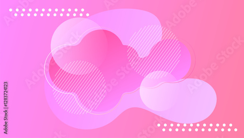 Modern Abstract Shape Art Pink Background