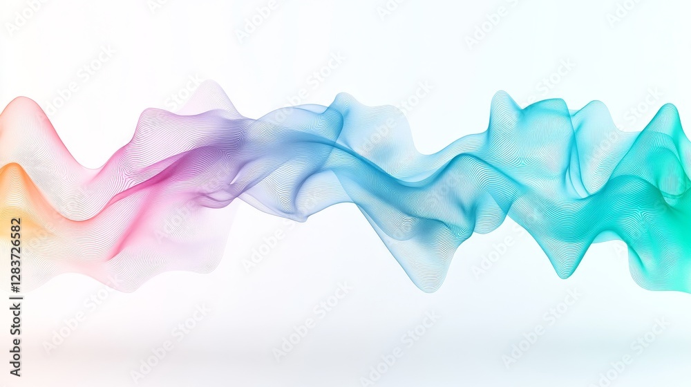 Naklejka premium Colorful Abstract Waves Flowing in Soft Pastel Tones and Shapes