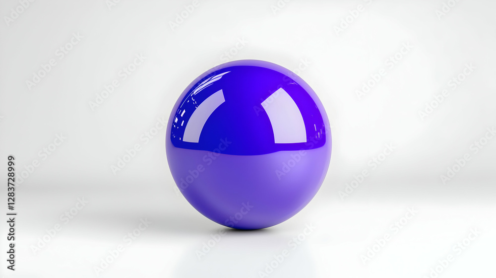 Glossy Purple Sphere on White Background Glossy Purple Sphere on White Background