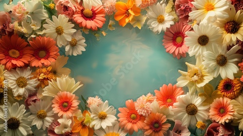 Wallpaper Mural Vibrant flower frame floral arrangement photography soft background scenic view nature concept Torontodigital.ca