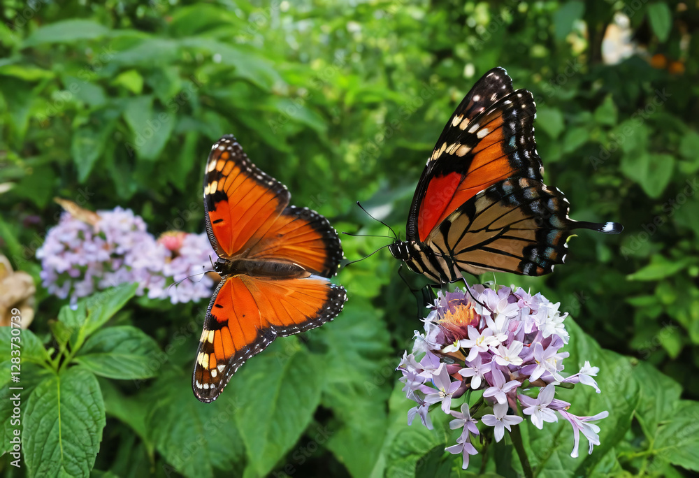 Naklejka premium Butterfly on a flower with beautiful colors