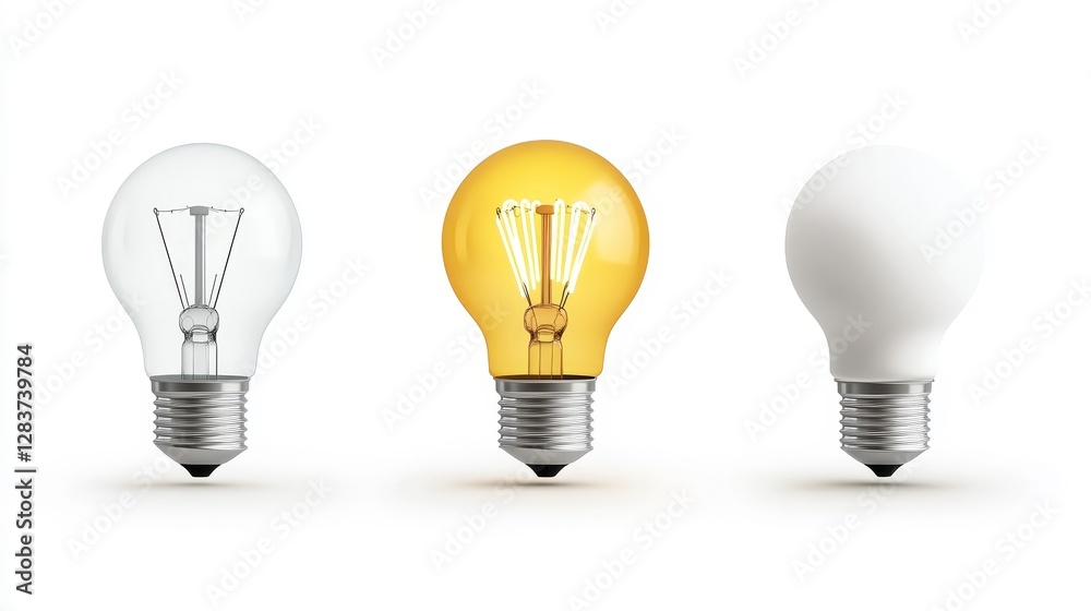 Diverse Light Bulbs Showcase for Energy and Illumination Concepts Diverse Light Bulbs Showcase for Energy and Illumination Concepts