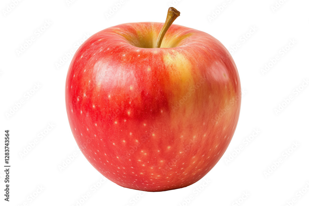 Whole red apple close up detail isolated on transparent PNG background. Whole red apple close up detail isolated on transparent PNG background.