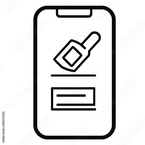 A simple illustration of a light switch in a rectangular frame.