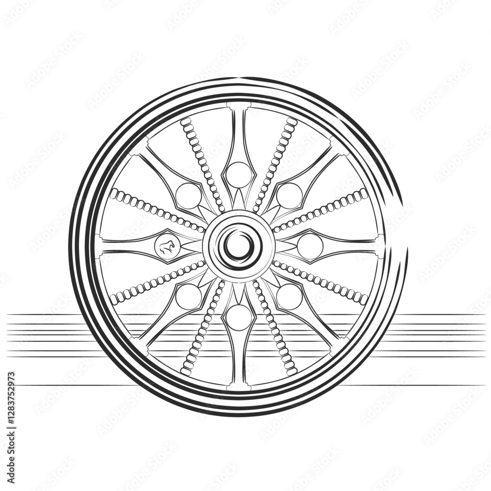 Konark Sun Temple Line Illustration Konark Sun Temple Line Illustration